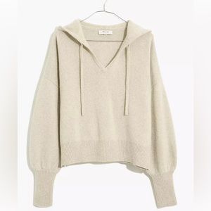 Madewell Black (re)Sourced Cashmere Hoodie Sweater